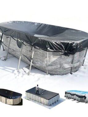 SIHAINA 16x25Ft Rectangular Pool Cover with Side Storage